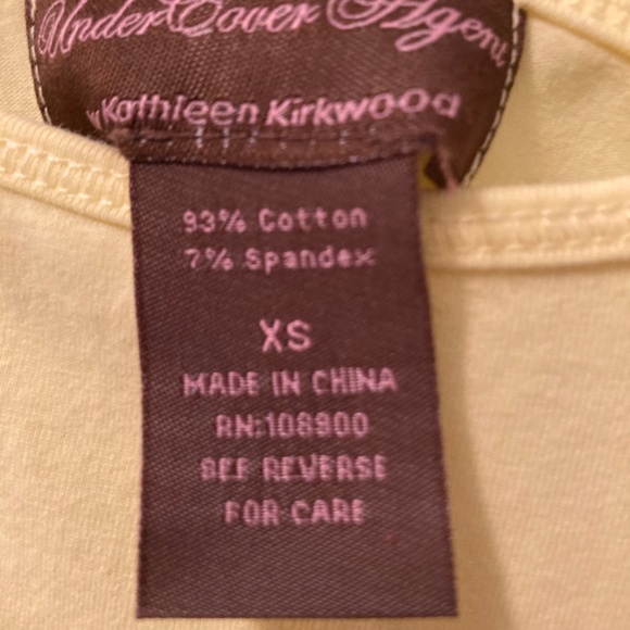 UnderCover Agent by Kathleen Kirkwood Lemon Yellow Camisole Top Shoulder Pads XS - Picture 3 of 6